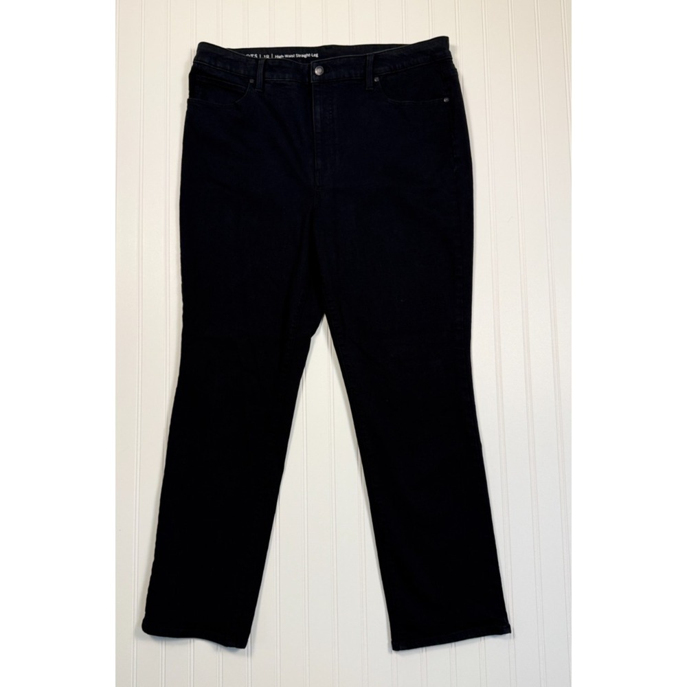 Talbots Flawless High Waist Straight Leg Black Jeans Women's 18 Stretch
